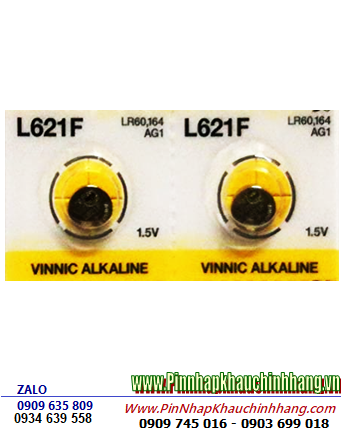 VINNIC L621F/AG1 _Pin cúc áo 1.5v Alkaline VINNIC AG1, L621F, LR60 chính hãng 